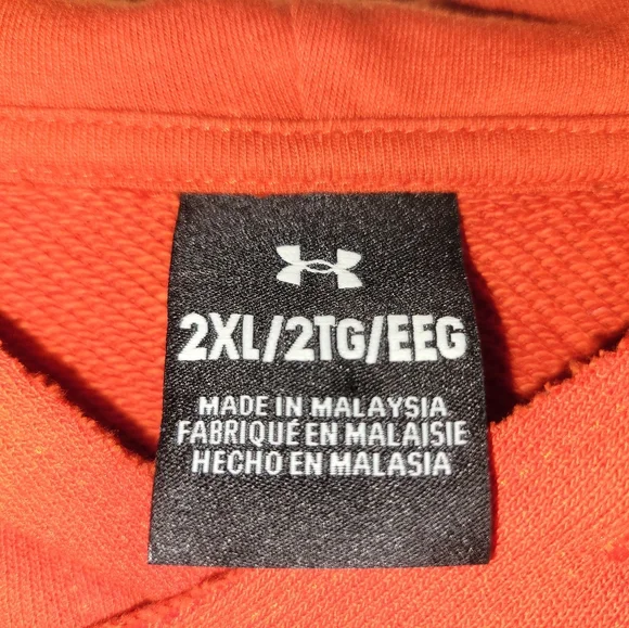 NWT UNDER ARMOUR x PROJECT ROCK VETERANS DAY HEAVYWEIGHT HOODIE ORANGE BLACK 2XL - Picture 6 of 11